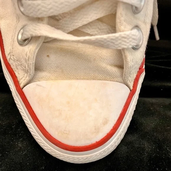 Converse All Star White Womens 7 Distressed Grunge Punk Guitar Comfort Sneakers - Picture 10 of 17